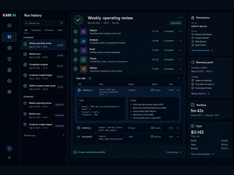 Automations and verified run history